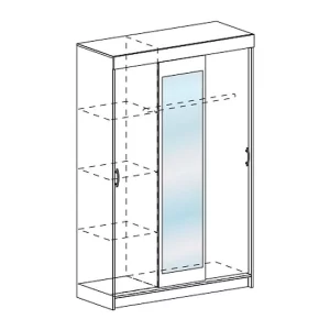 купить шкаф-купе 3-х створчатый андрей-4 м шшк 551 в спальню ясень шимо темный/ясень шимо светлый в Пятигорске