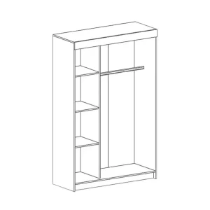 Шкаф-купе 3-х створчатый Андрей-4 М ШШК 551 с зеркалом дуб крафт серый/дуб крафт белый Пятигорск