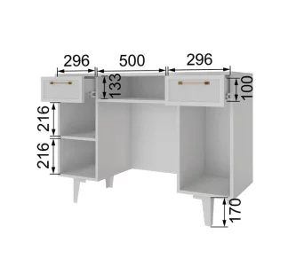Туалетный косметический стол Толедо ТС-20 с ящиками белый Пятигорск
