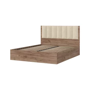 купить рейн кр 01 кровать 1.4х2.0 (1440х1110х2052) велюр бежевый/корпус дуб крафт табачный в Пятигорске