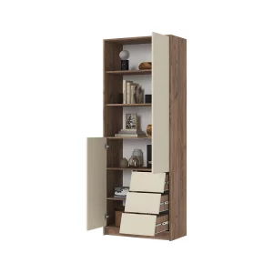 купить рейн стл 01 стеллаж (800х2100х400) фасад кашемир/корпус дуб крафт табачный в Пятигорске