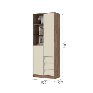 РЕЙН СТЛ 01 Стеллаж (800х2100х400) Фасад КАШЕМИР/Корпус ДУБ КРАФТ ТАБАЧНЫЙ Пятигорск