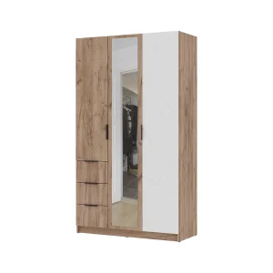 купить орегон шк 03 шкаф 3х-створчатый (1200х2100х500) фасад мдф асфальт супермат,дуб крафт табачный/корпус дуб крафт табачный в Пятигорске